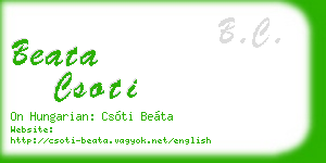 beata csoti business card